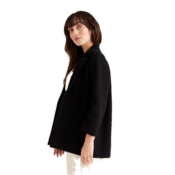 New Quince Black Organic Cotton Knit Sweater Blazer Size Small Retail $198 - Picture 4 of 13